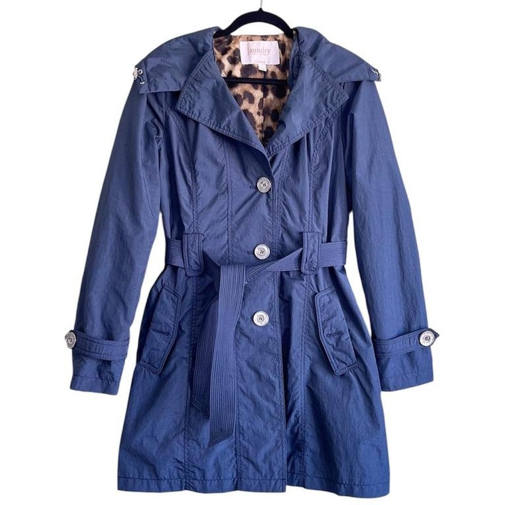 Y2K Navy Blue Trench Coat